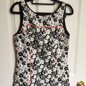 Banana Republic NWT Size 6 Sleeveless Black White Pink Floral Print Dre…